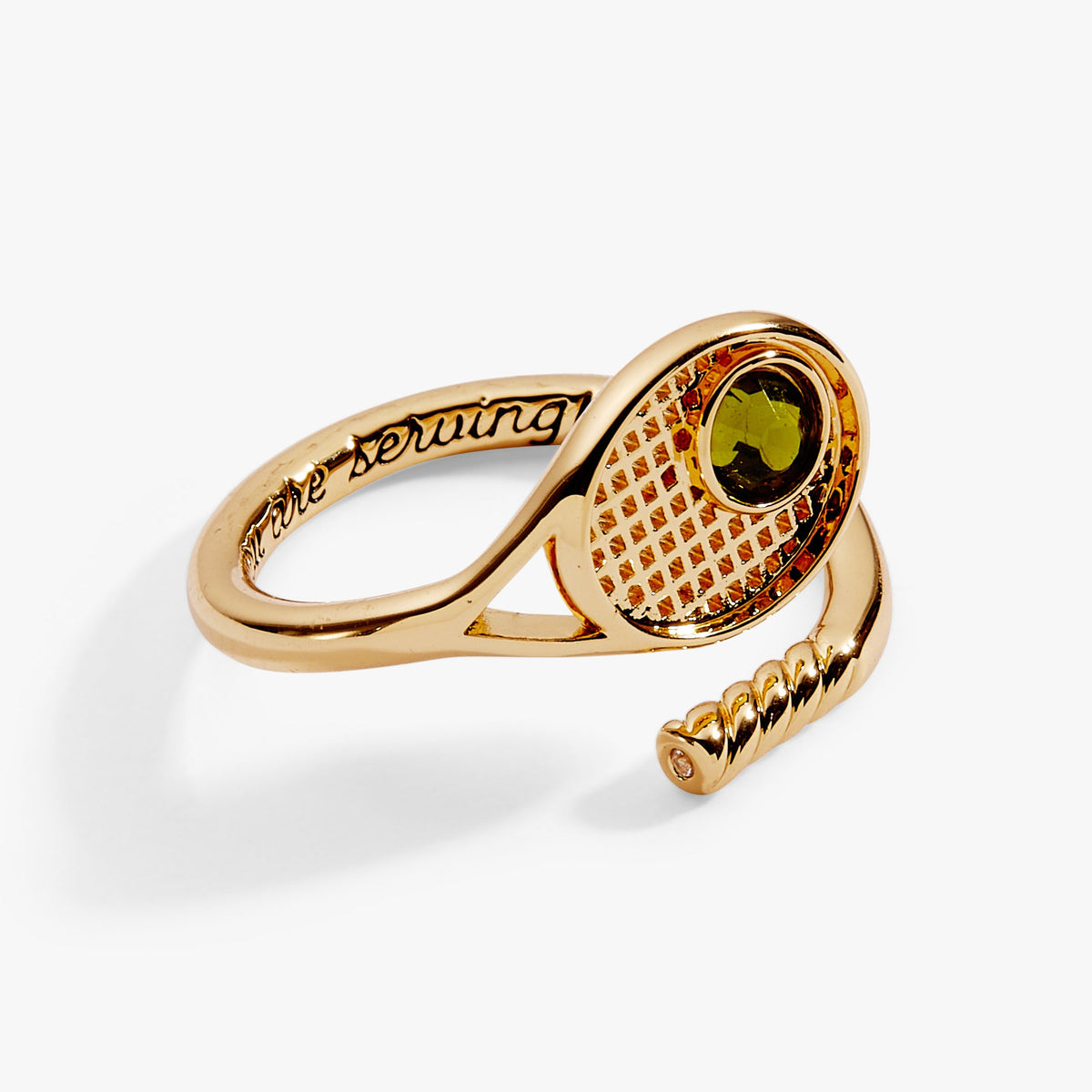 Tennis Racket 'You Are Serving' Wrap Ring Gold | Alex and Ani