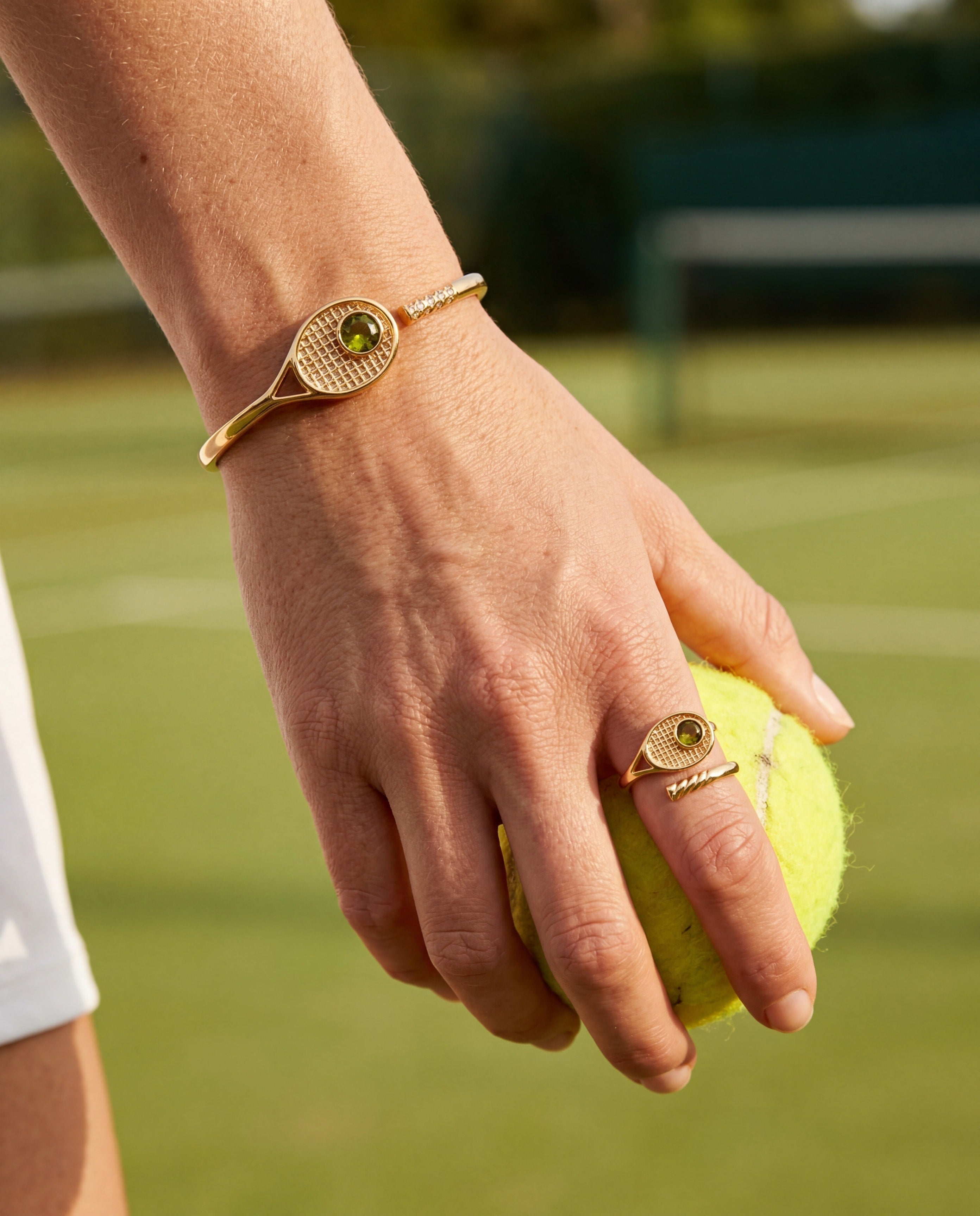 Tennis Racket 'You Are Serving' Wrap Ring Gold | Alex and Ani