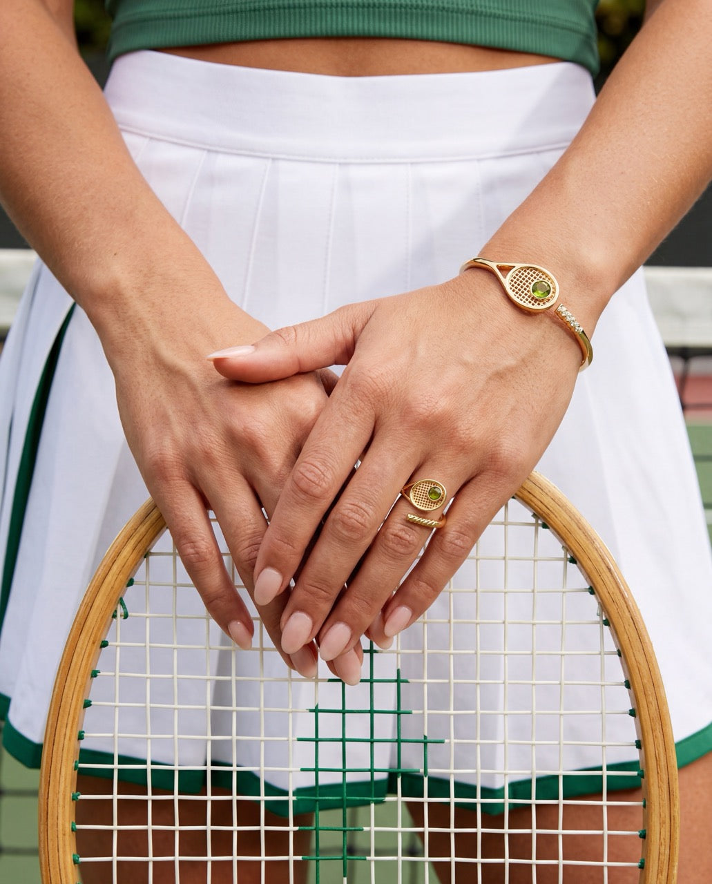 Tennis Racket 'You Are Serving' Wrap Ring Gold | Alex and Ani