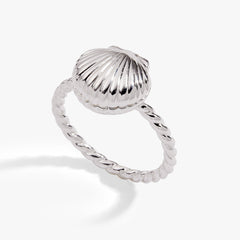Salt + Sea 'Seashells Are Love Letters In The Sand' Locket Ring Silver | Alex and Ani