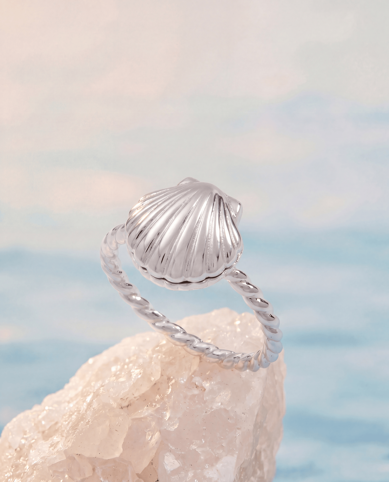Salt + Sea 'Seashells Are Love Letters In The Sand' Locket Ring Silver | Alex and Ani