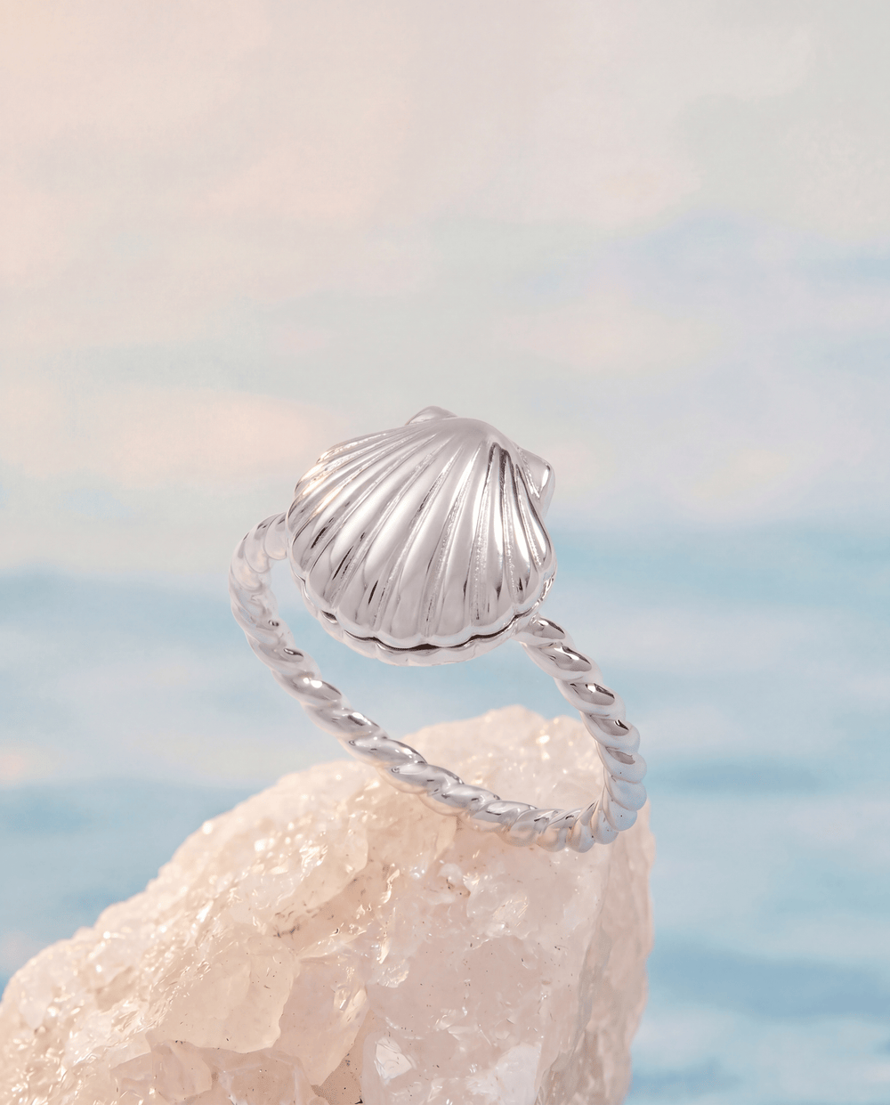 Salt + Sea 'Seashells Are Love Letters In The Sand' Locket Ring Silver | Alex and Ani