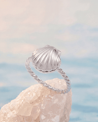 Salt + Sea 'Seashells Are Love Letters In The Sand' Locket Ring Silver | Alex and Ani