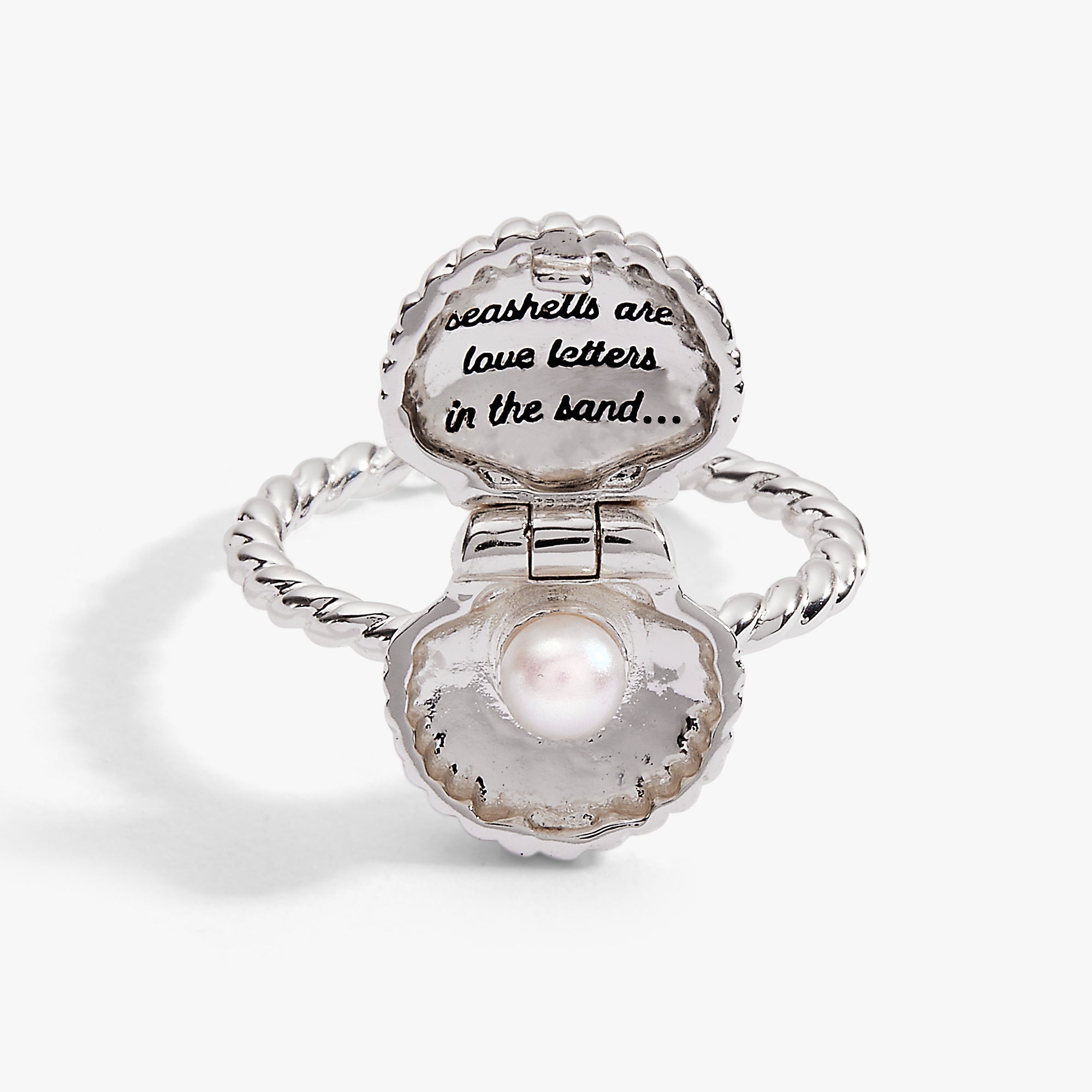 Salt + Sea 'Seashells Are Love Letters In The Sand' Locket Ring Silver | Alex and Ani