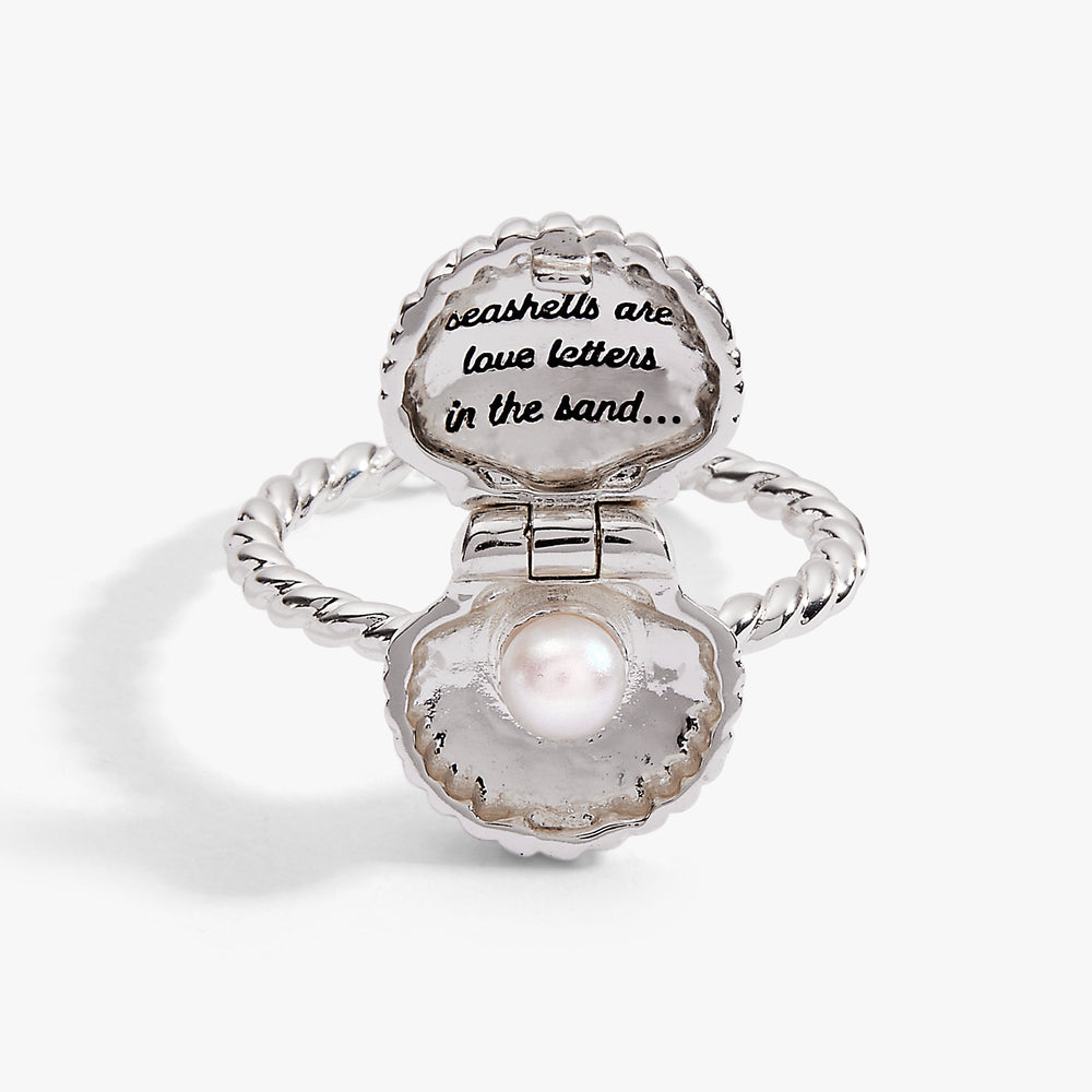 Salt + Sea 'Seashells Are Love Letters In The Sand' Locket Ring Silver | Alex and Ani