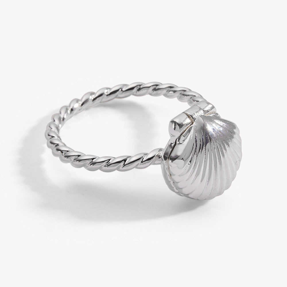 Salt + Sea 'Seashells Are Love Letters In The Sand' Locket Ring Silver | Alex and Ani