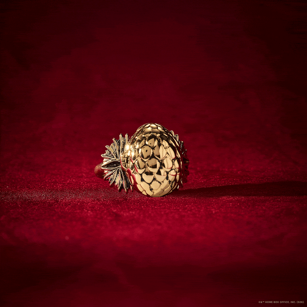HOUSE OF THE DRAGON™ 'Fire Will Reign' Dragon Egg Locket Ring Gold | Alex and Ani