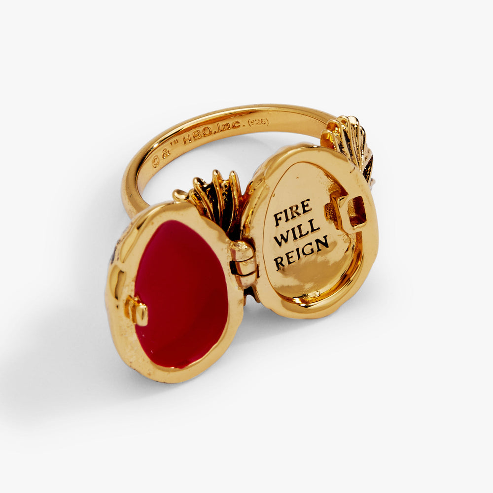 HOUSE OF THE DRAGON™ 'Fire Will Reign' Dragon Egg Locket Ring Gold | Alex and Ani