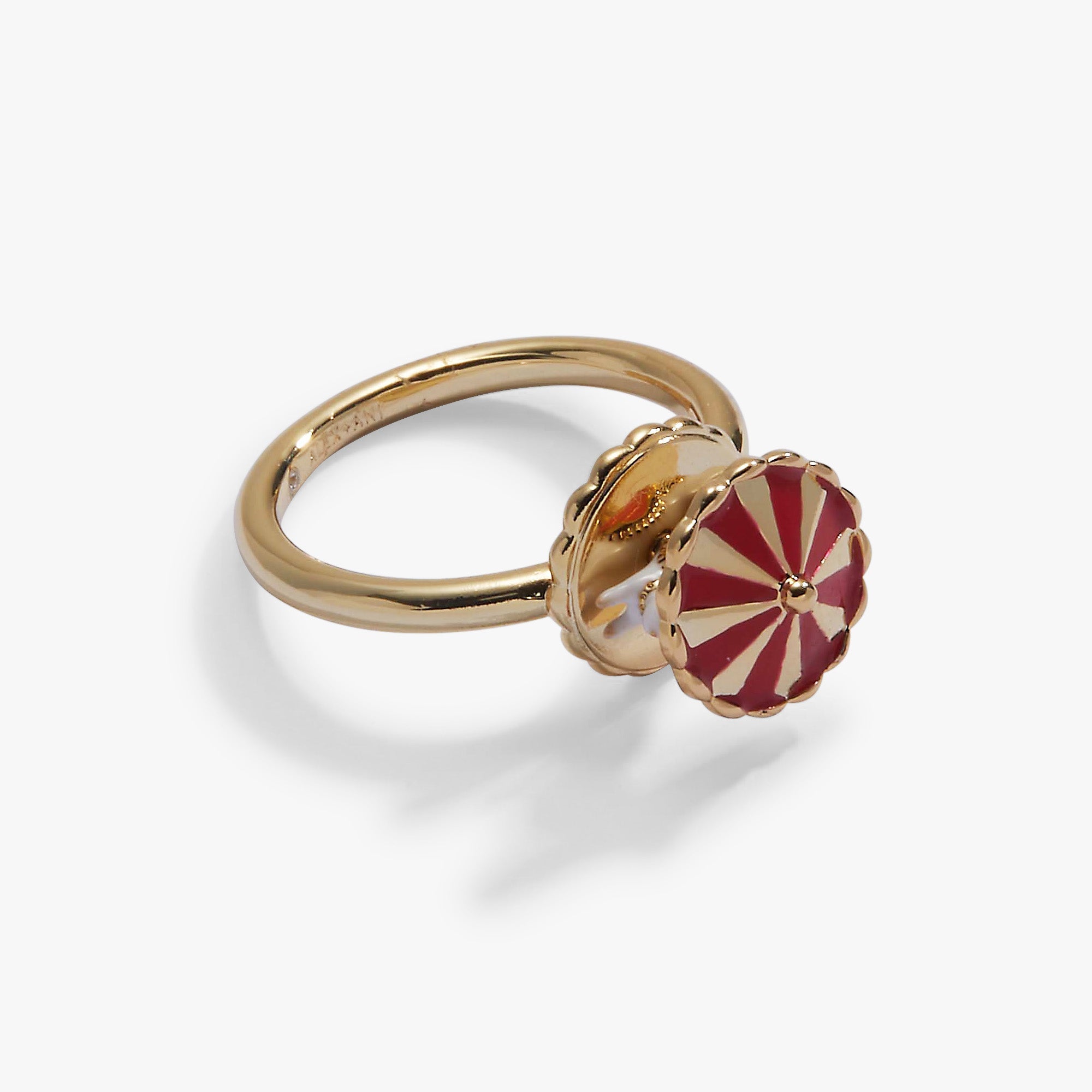 Carnival Carousel Bunny Spinner Ring Gold | Alex and Ani