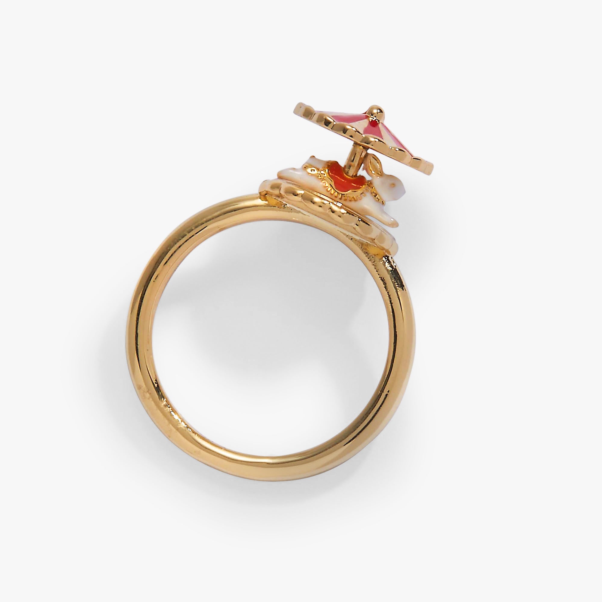 Carnival Carousel Bunny Spinner Ring Gold | Alex and Ani