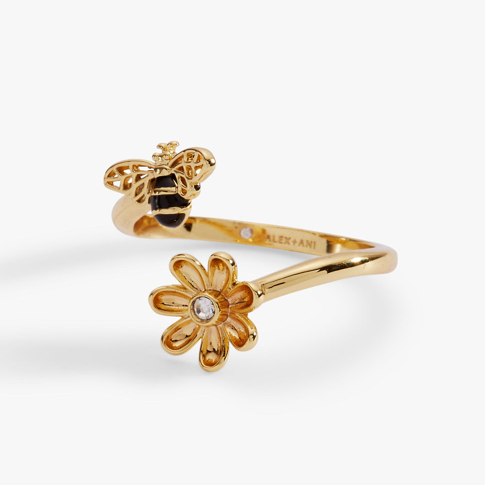 Bee & Daisy Wrap Ring Gold | Alex and Ani