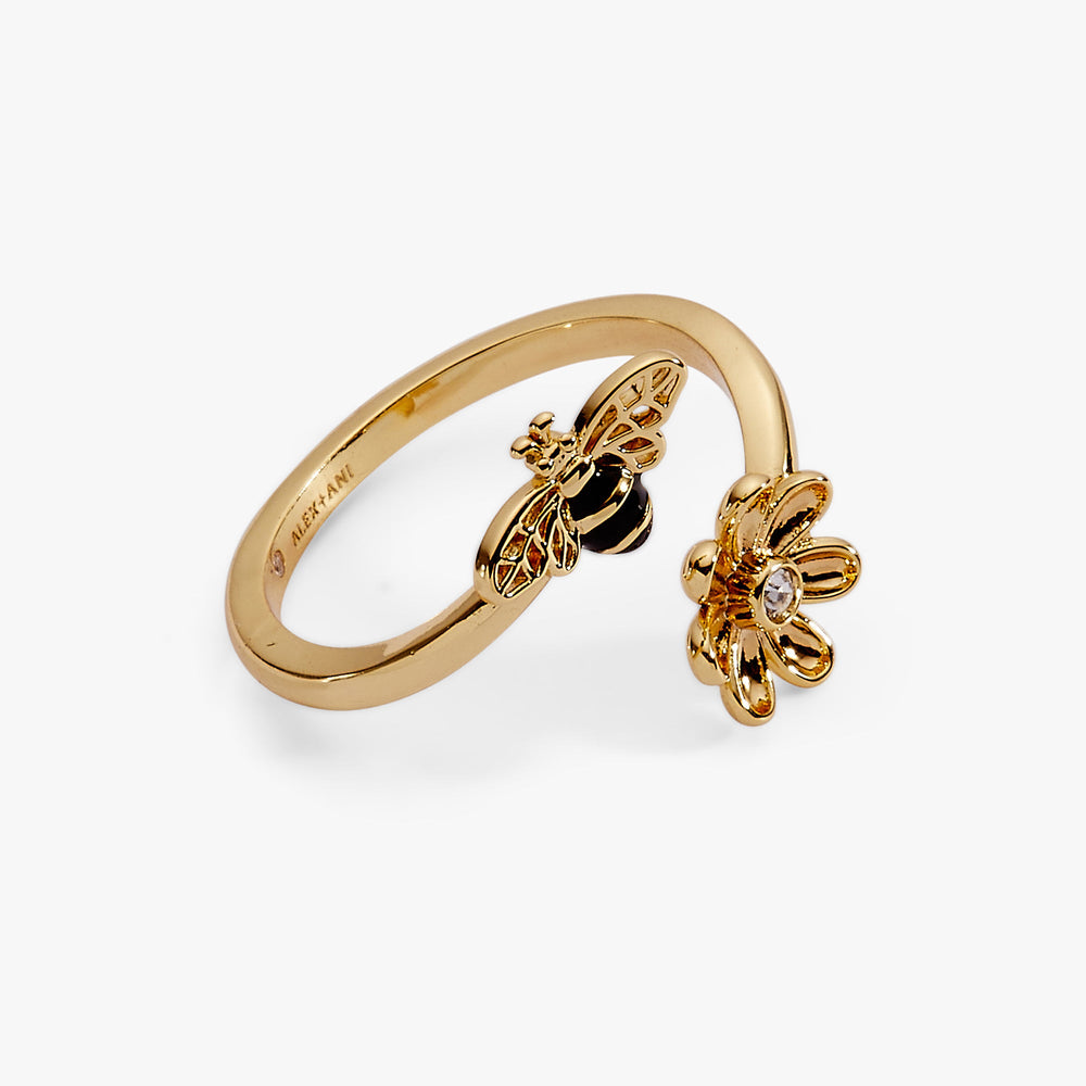 Bee & Daisy Wrap Ring Gold | Alex and Ani