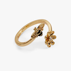 Bee & Daisy Wrap Ring Gold | Alex and Ani