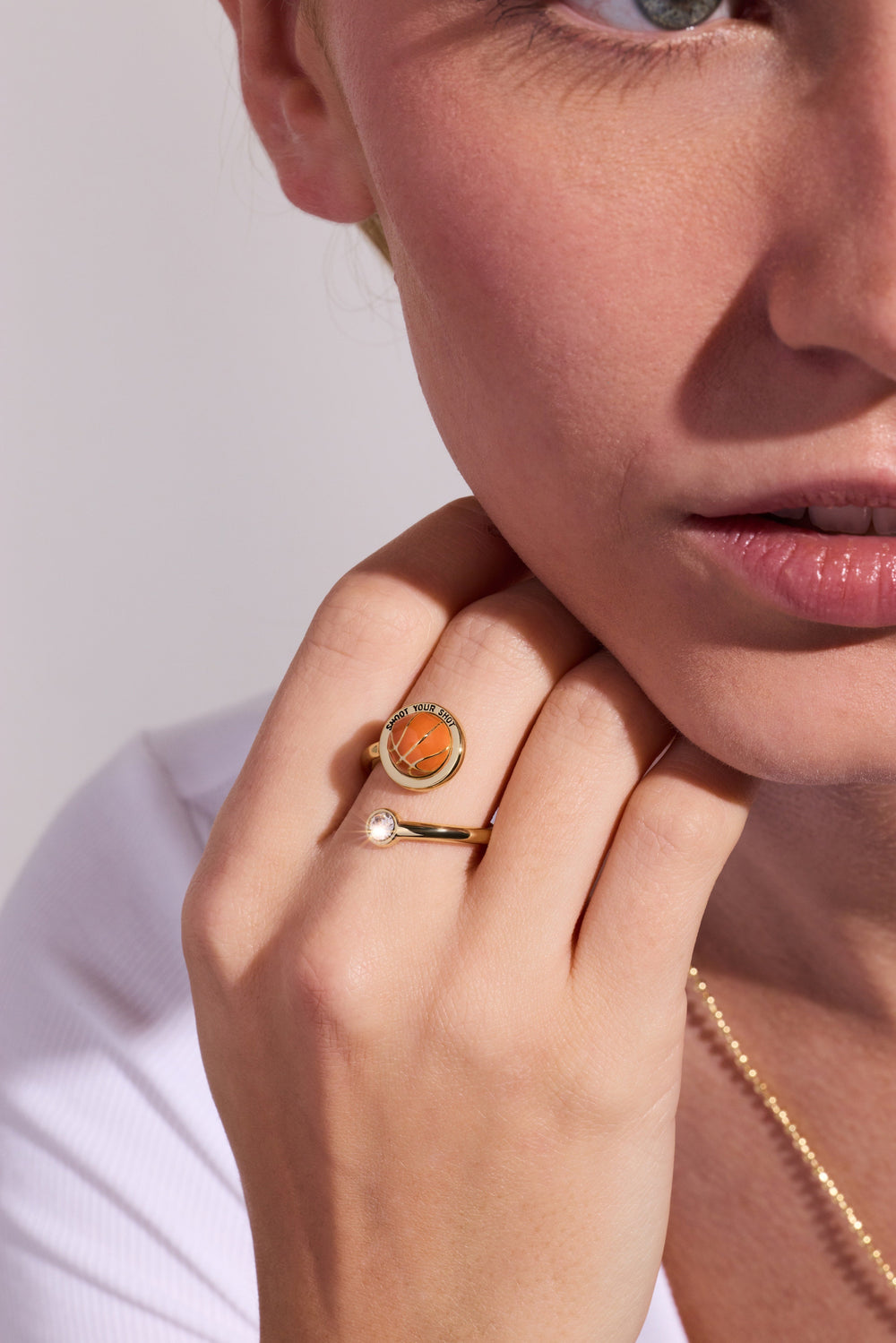 Basketball Open Fidget Ring Gold | Alex and Ani