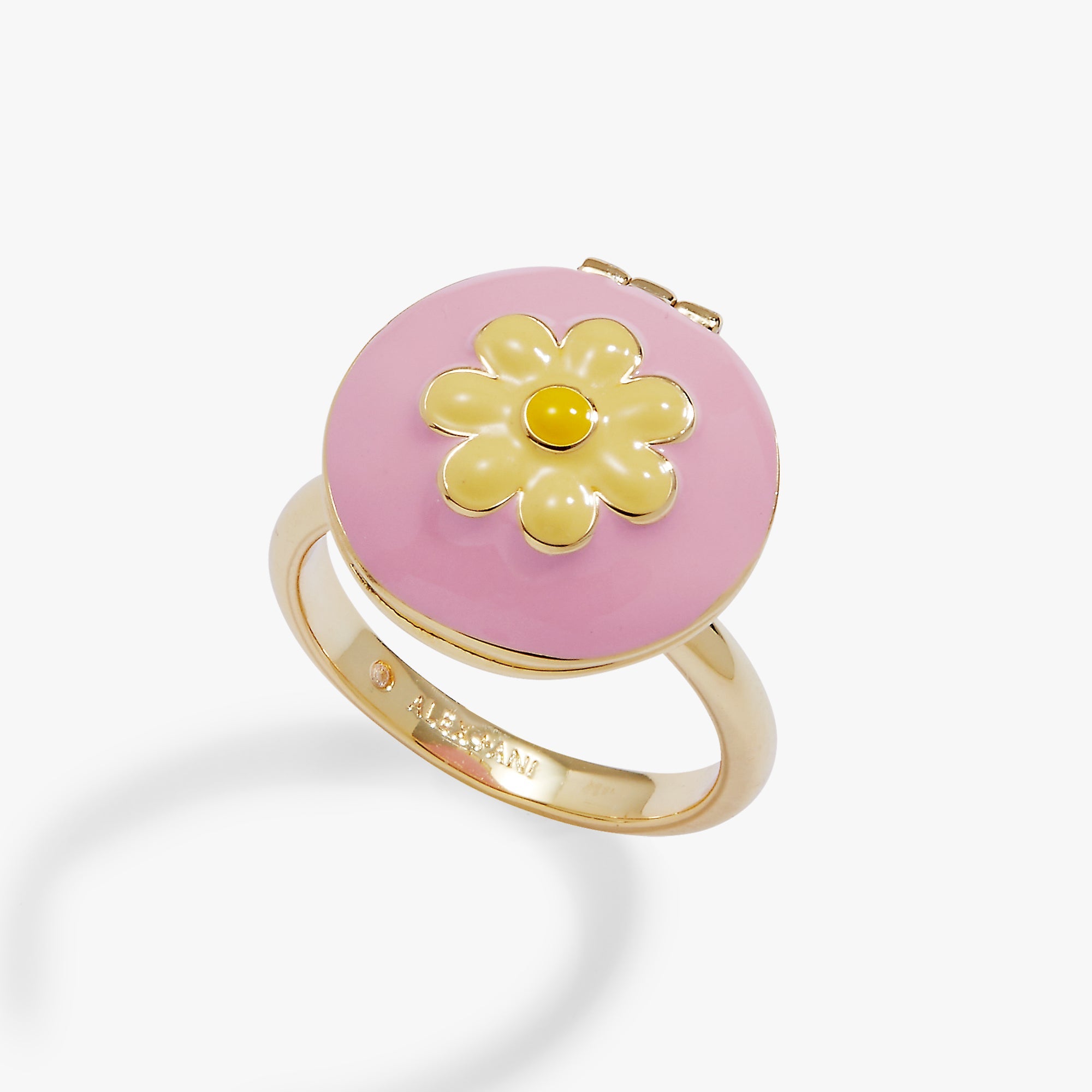 60s Hair Dryer Hair Dryer & Curler Locket Ring Gold | Alex and Ani