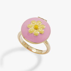 60s Hair Dryer Hair Dryer & Curler Locket Ring Gold | Alex and Ani