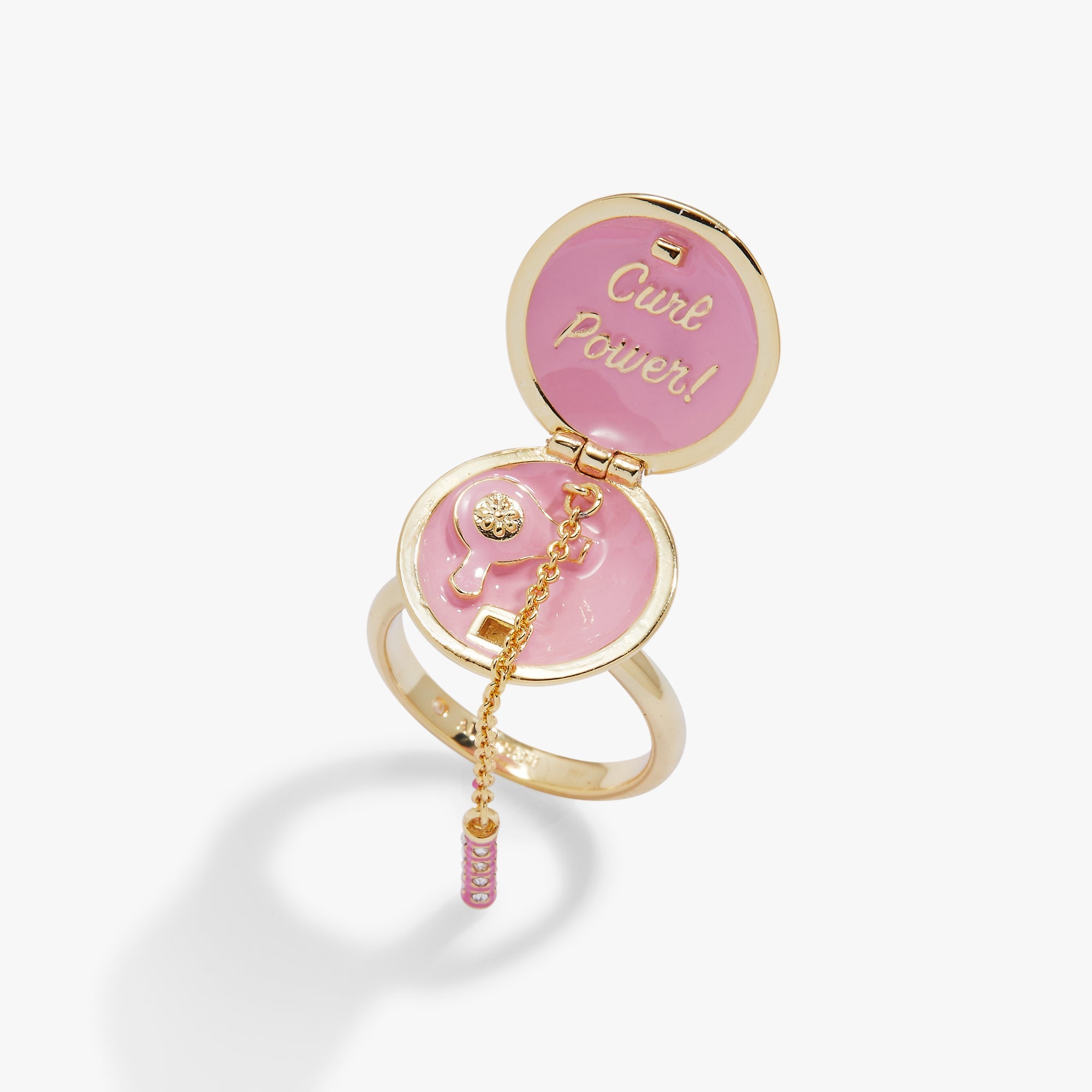 60s Hair Dryer Hair Dryer & Curler Locket Ring Gold | Alex and Ani