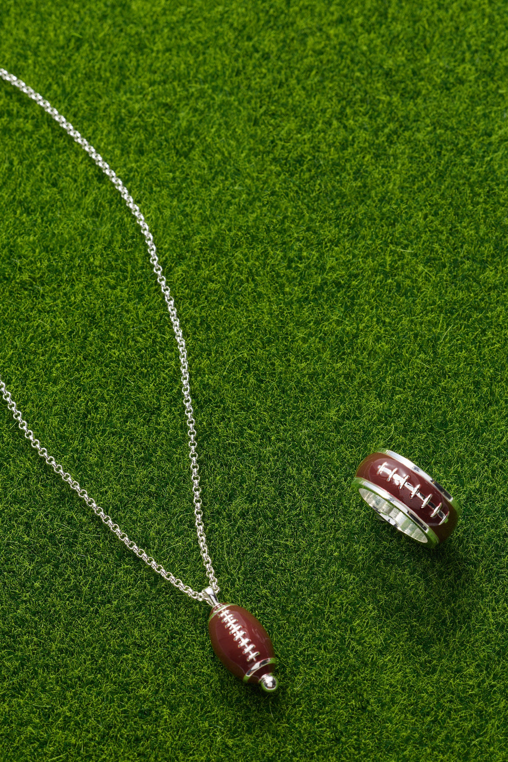 Football Fidget Ring Silver | Alex and Ani