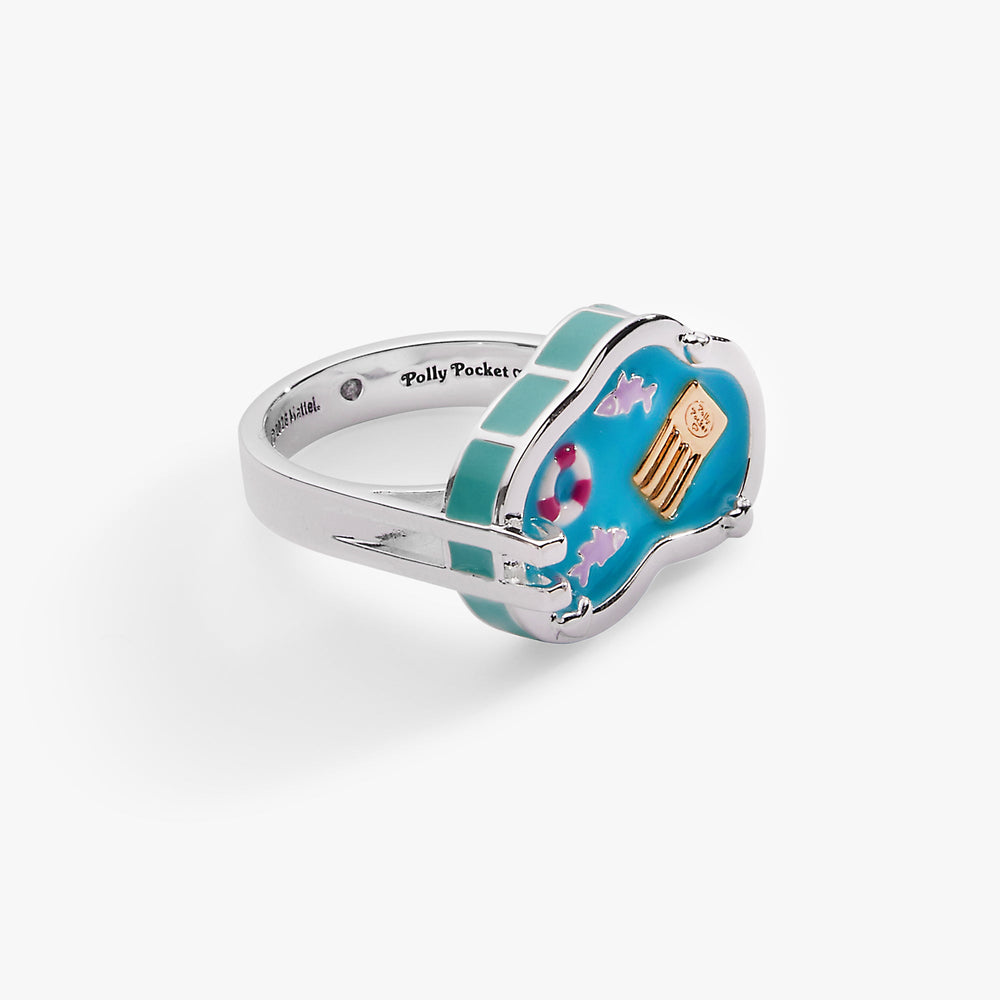 Polly Pocket™ Limited Edition Pool Party Ring Silver | Alex and Ani