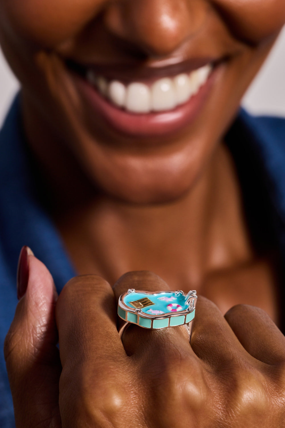Polly Pocket™ Limited Edition Pool Party Ring Silver | Alex and Ani