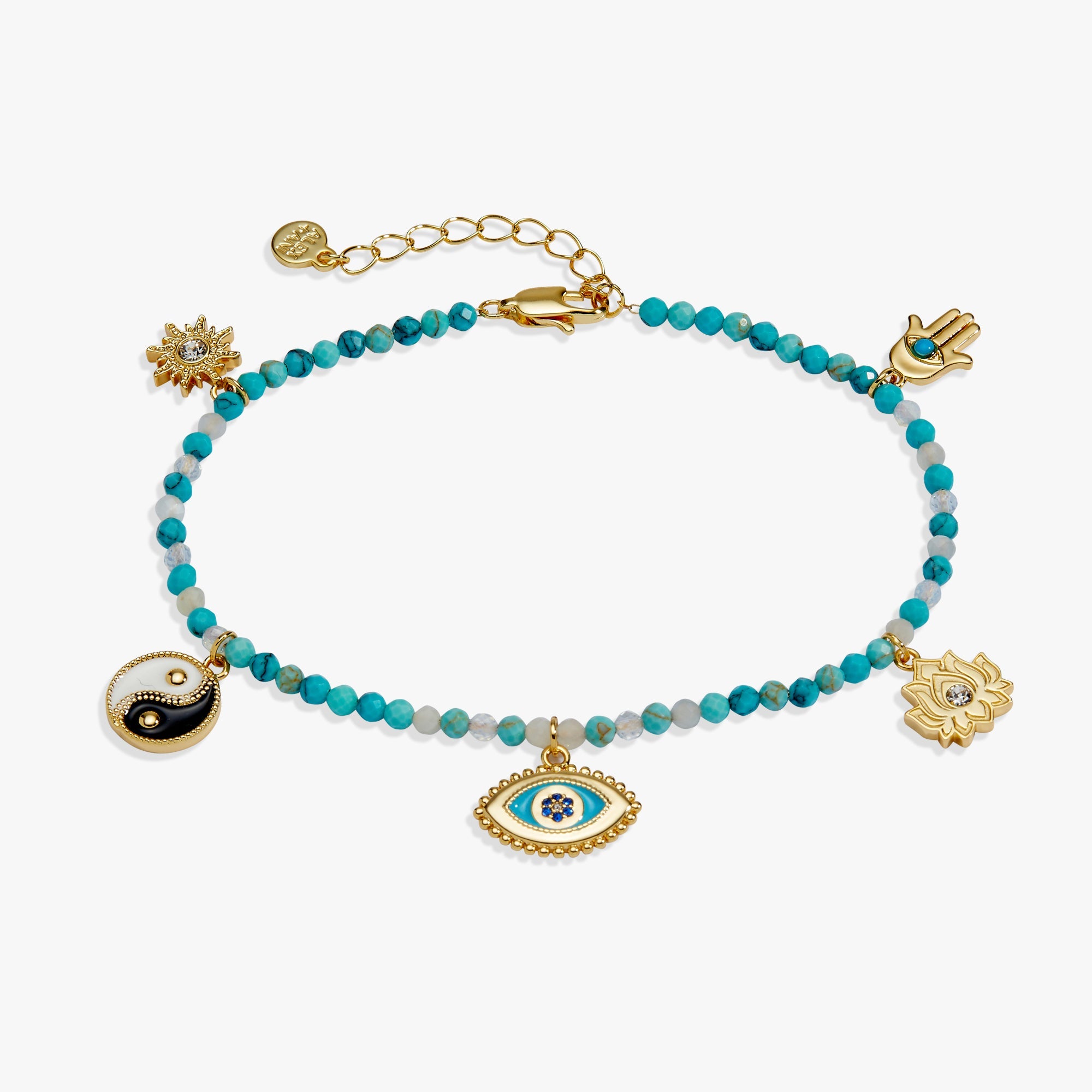 Healing Stone Charm Anklet Gold | Alex and Ani