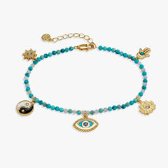 Healing Stone Charm Anklet Gold | Alex and Ani