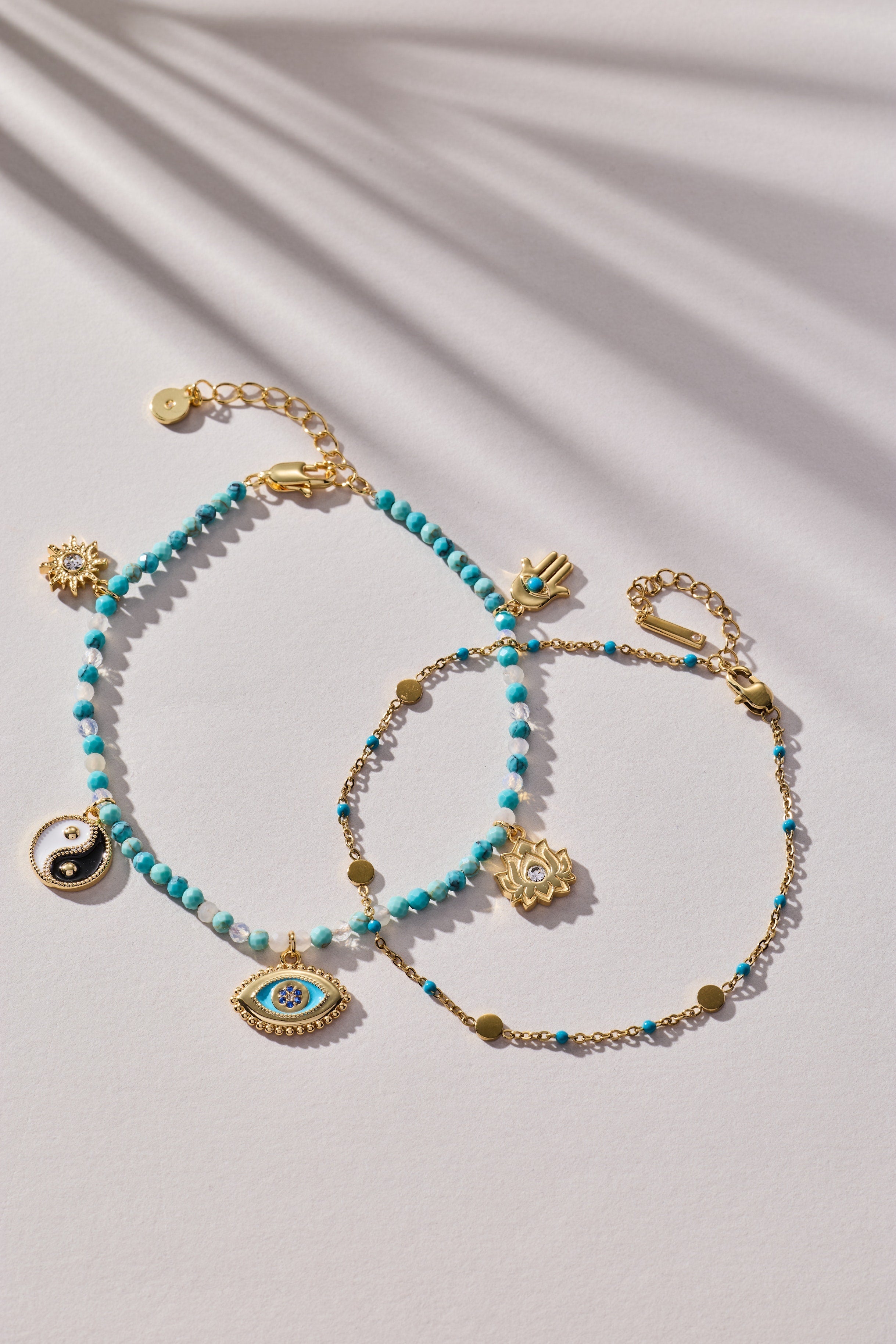 Healing Stone Charm Anklet Gold | Alex and Ani