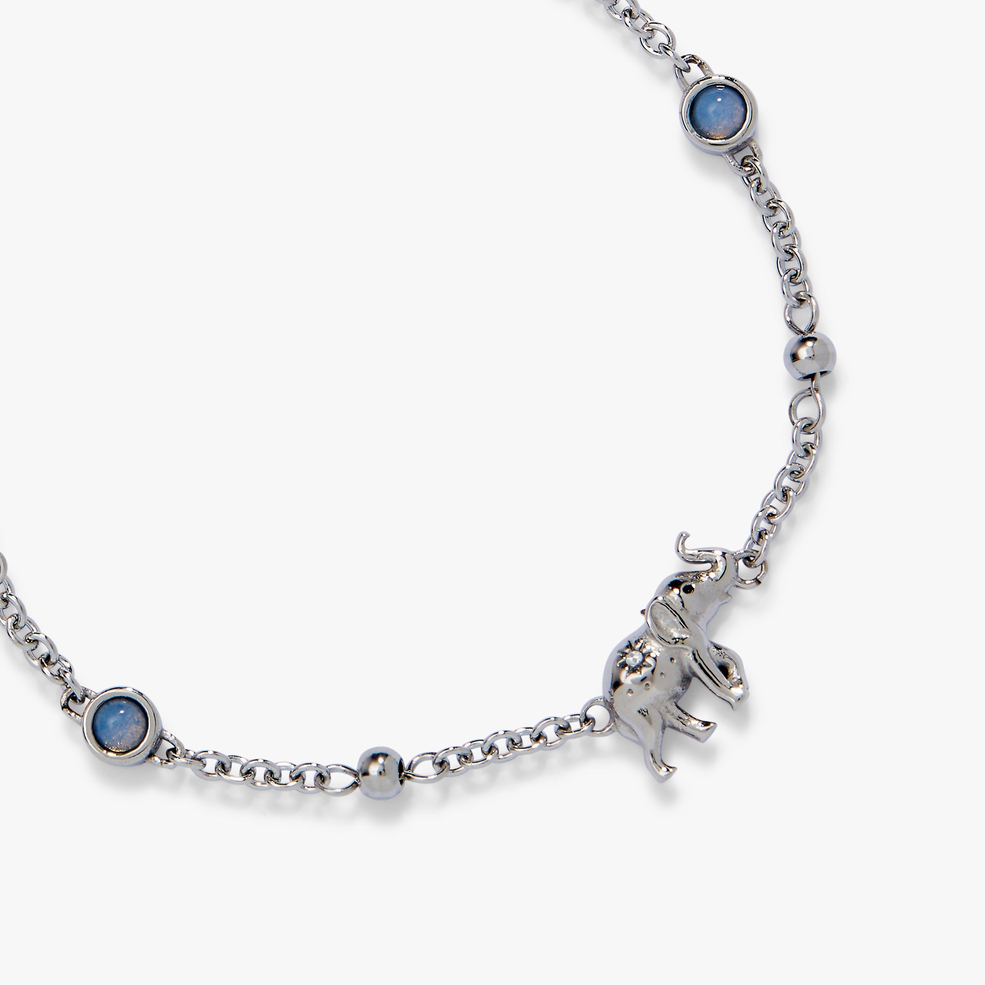 Elephant Inline Charm Anklet Stainless Steel Silver | Alex and Ani