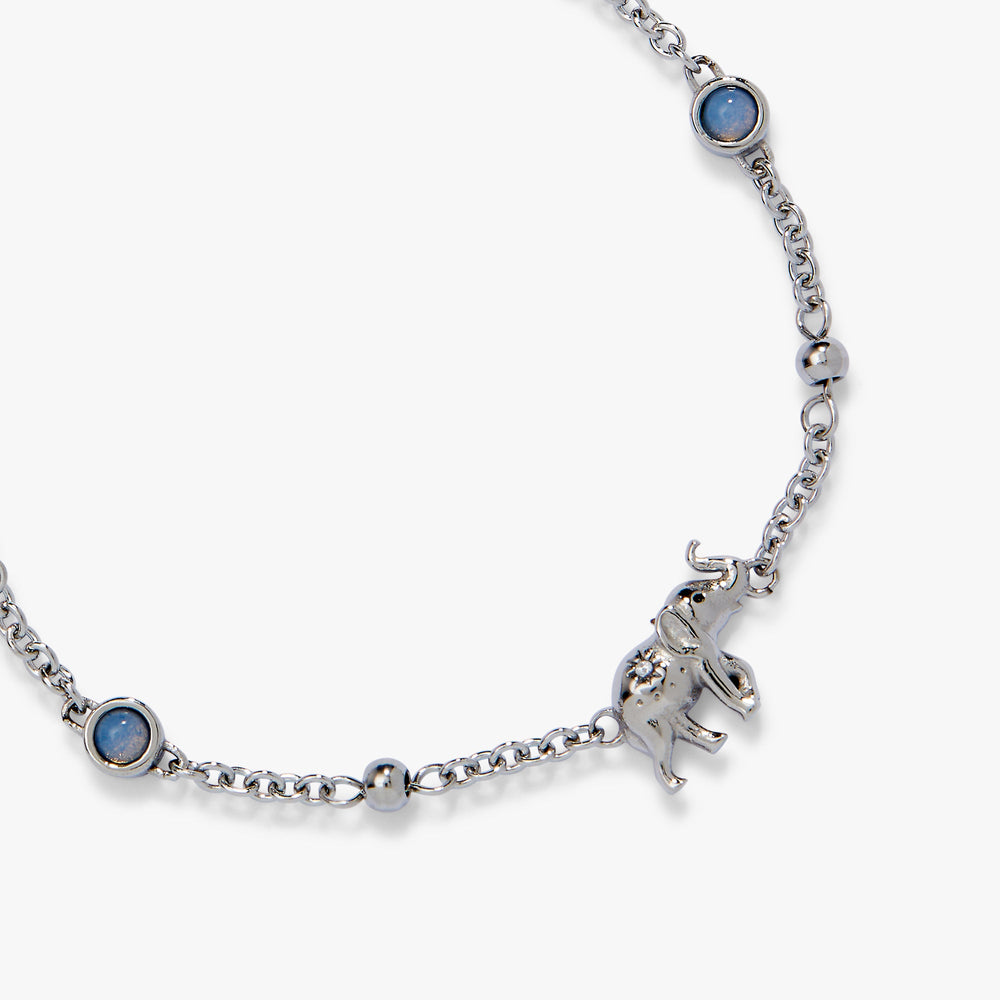 Elephant Inline Charm Anklet Stainless Steel Silver | Alex and Ani