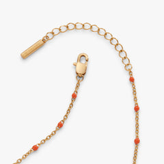 Coral Enameled Chain Coin Station Anklet Stainless Steel Gold | Alex and Ani