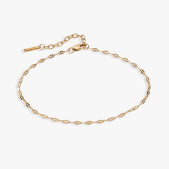 Multi Faceted Chain Anklet Stainless Steel Gold | Alex and Ani