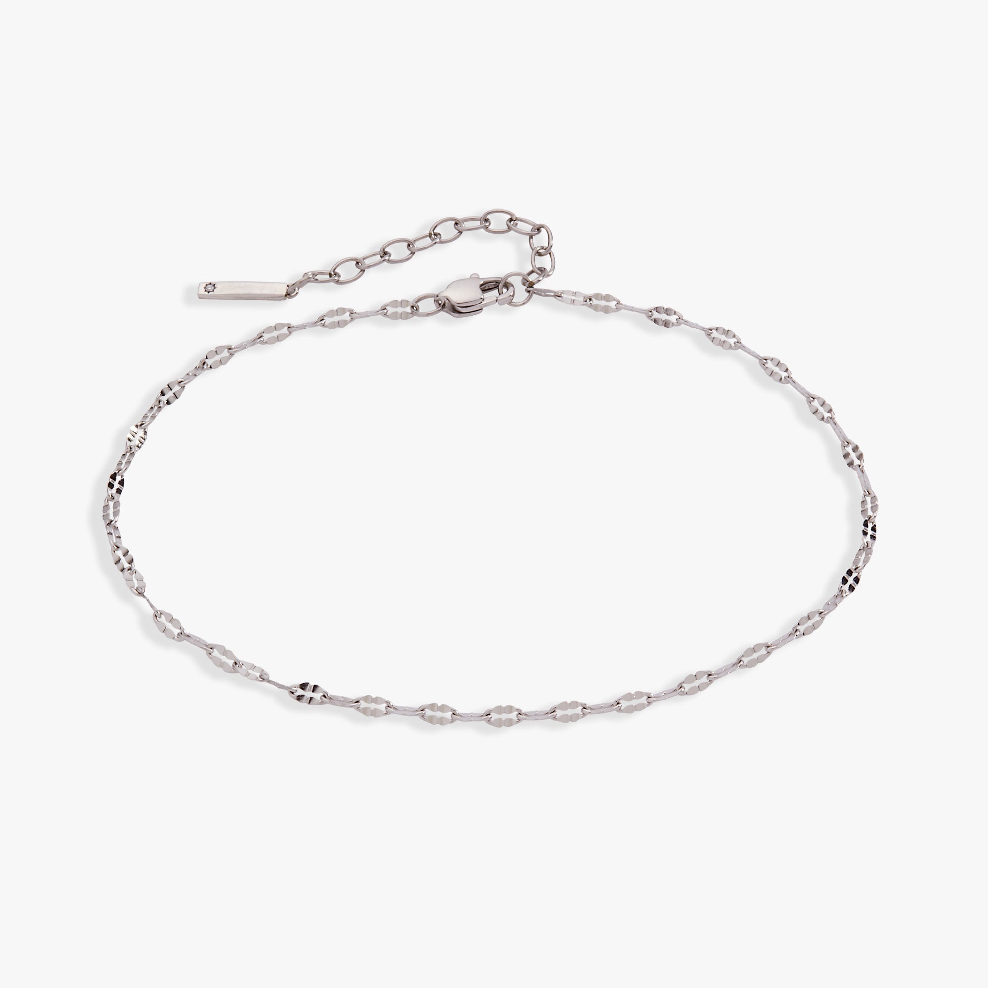 Multi Faceted Chain Anklet Stainless Steel Gold | Alex and Ani