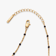 Black Enameled Chain Coin Station Anklet Stainless Steel Gold | Alex and Ani