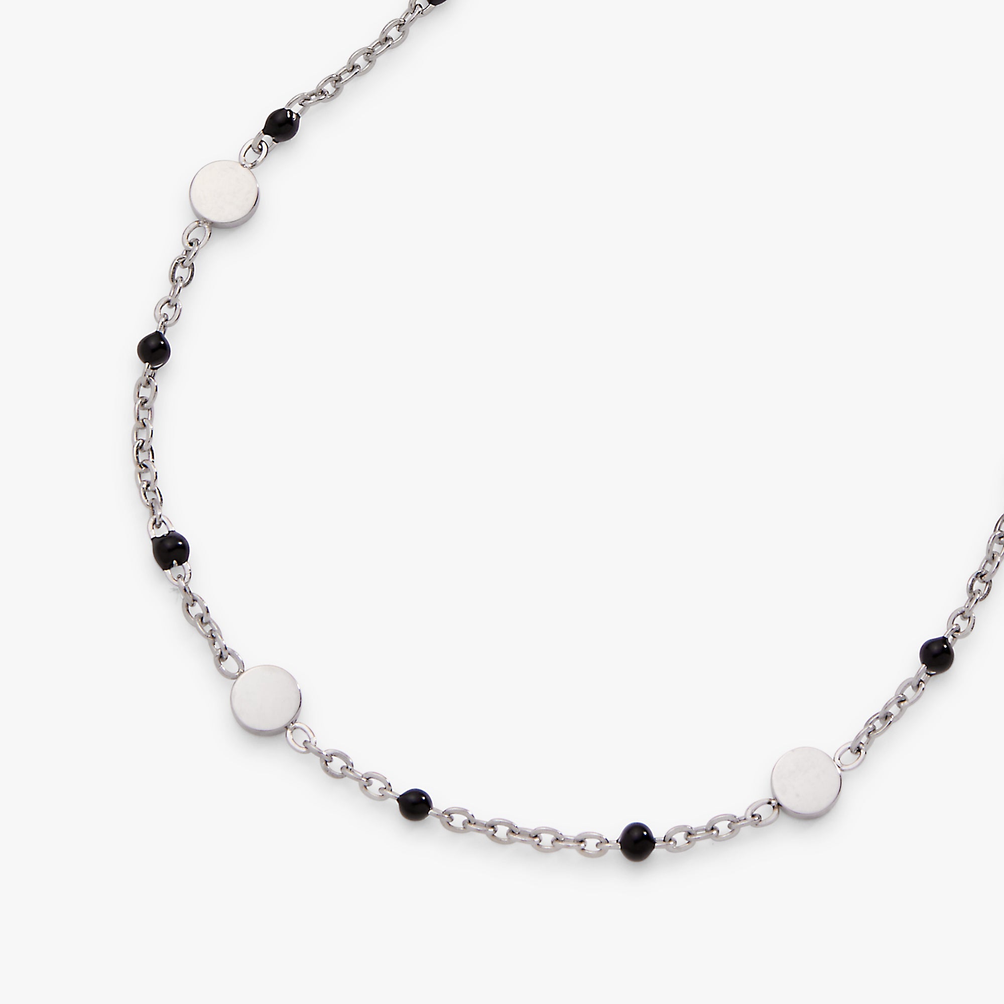 Black Enameled Chain Coin Station Anklet Stainless Steel Gold | Alex and Ani