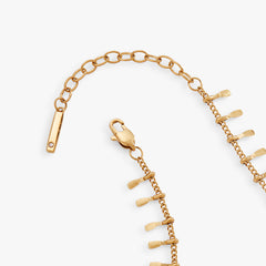 Paddle Tassel Chain Anklet Stainless Steel Gold | Alex and Ani