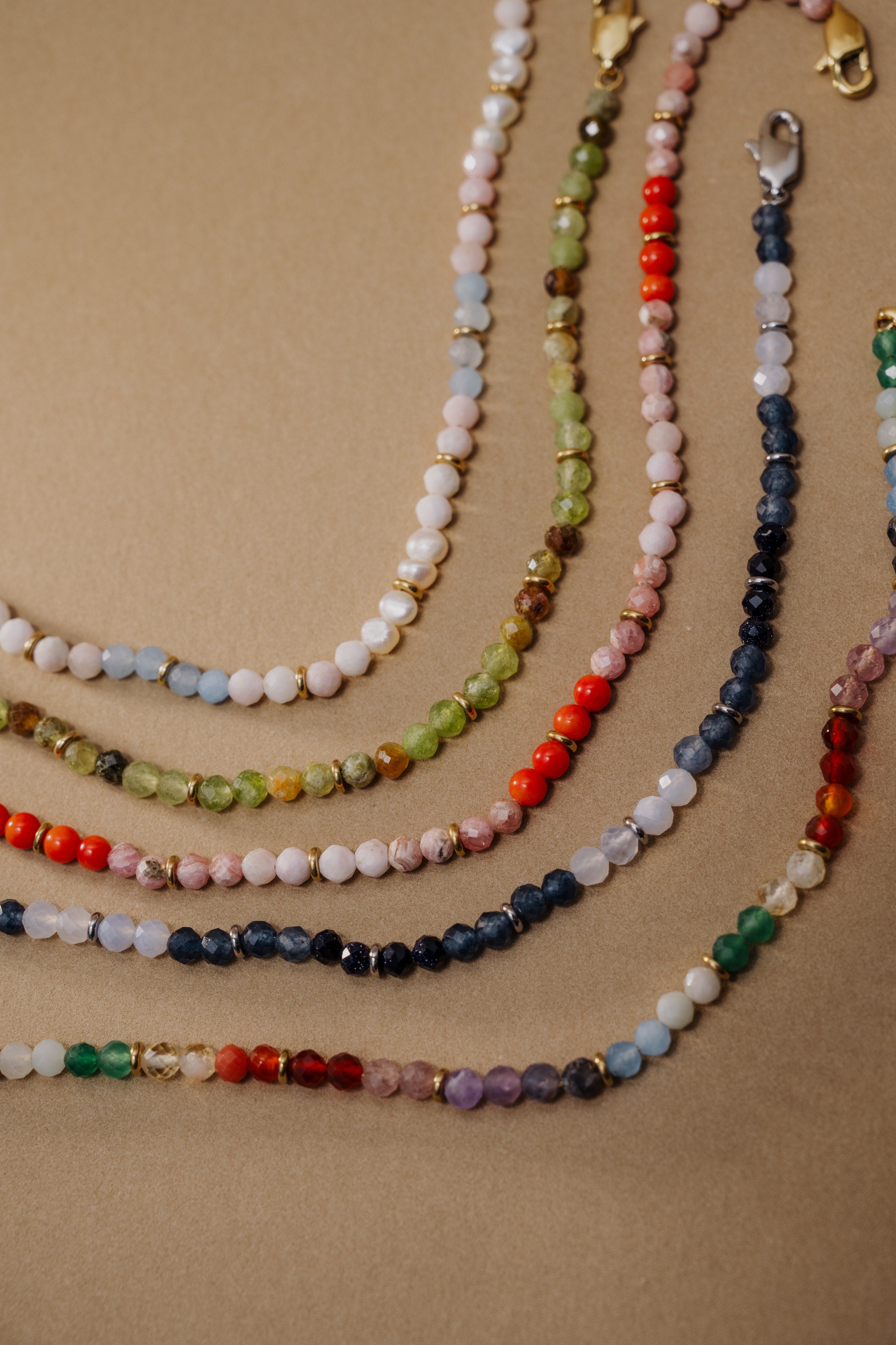 Coral Ombre Semi-Precious Beaded Anklet Stainless Steel Gold | Alex and Ani
