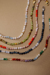 Coral Ombre Semi-Precious Beaded Anklet Stainless Steel Gold | Alex and Ani