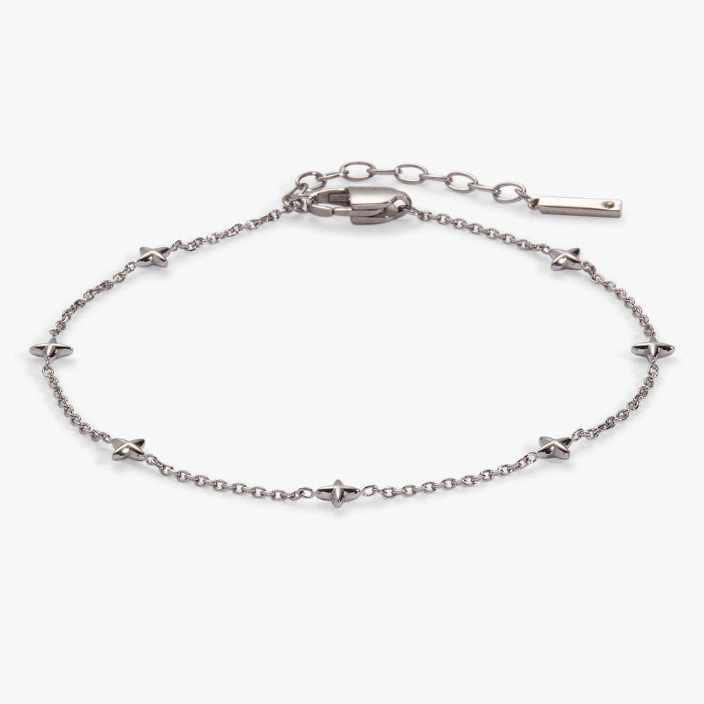 Logo Star Chain Anklet Stainless Steel Silver | Alex and Ani