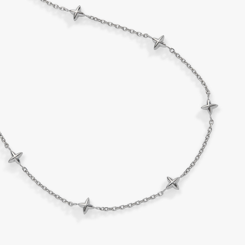 Logo Star Chain Anklet Stainless Steel Silver | Alex and Ani