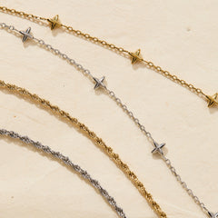 Logo Star Chain Anklet Stainless Steel Silver | Alex and Ani