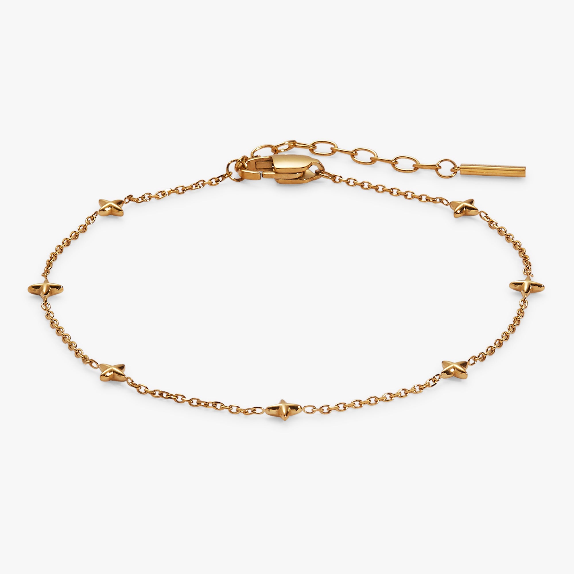 Logo Star Chain Anklet Stainless Steel Silver | Alex and Ani