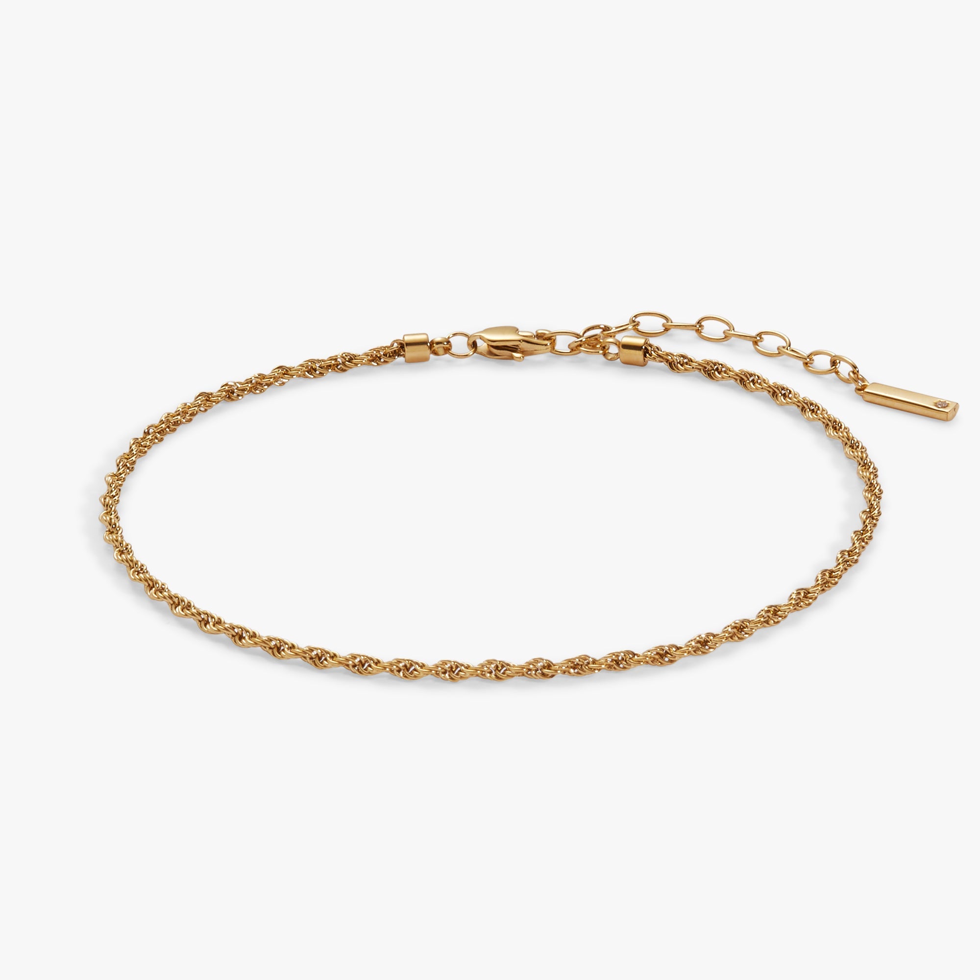 Mini Rope Chain Anklet Stainless Steel Gold | Alex and Ani