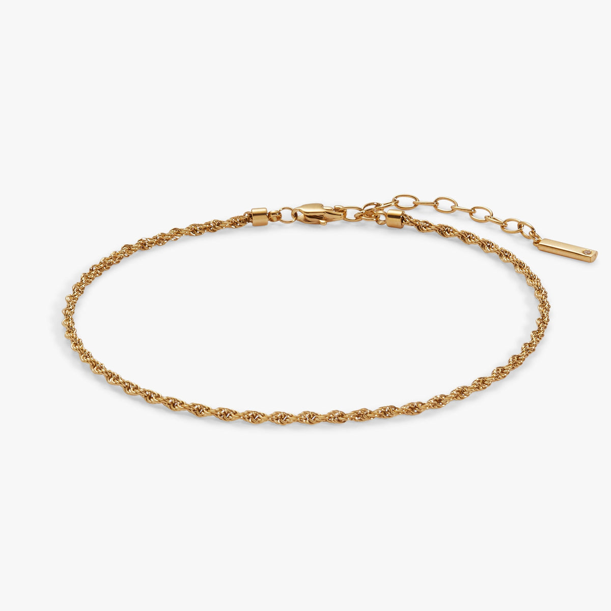 Mini Rope Chain Anklet Stainless Steel Gold | Alex and Ani