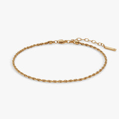 Mini Rope Chain Anklet Stainless Steel Gold | Alex and Ani