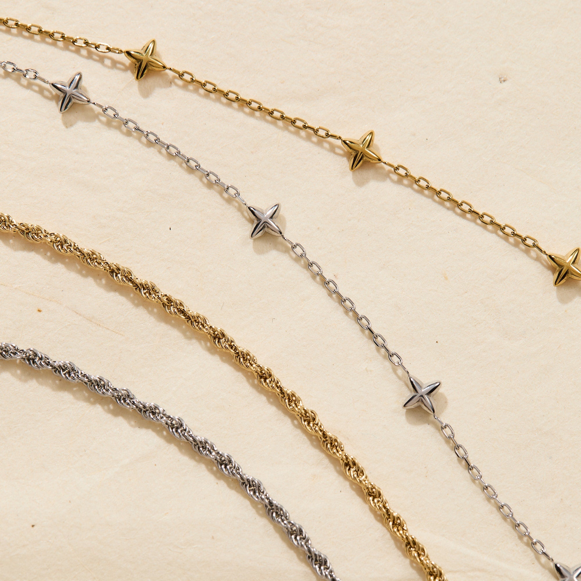 Mini Rope Chain Anklet Stainless Steel Gold | Alex and Ani