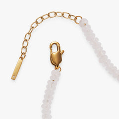 Clear Quartz Semi-Precious Beaded Anklet Stainless Steel Gold | Alex and Ani