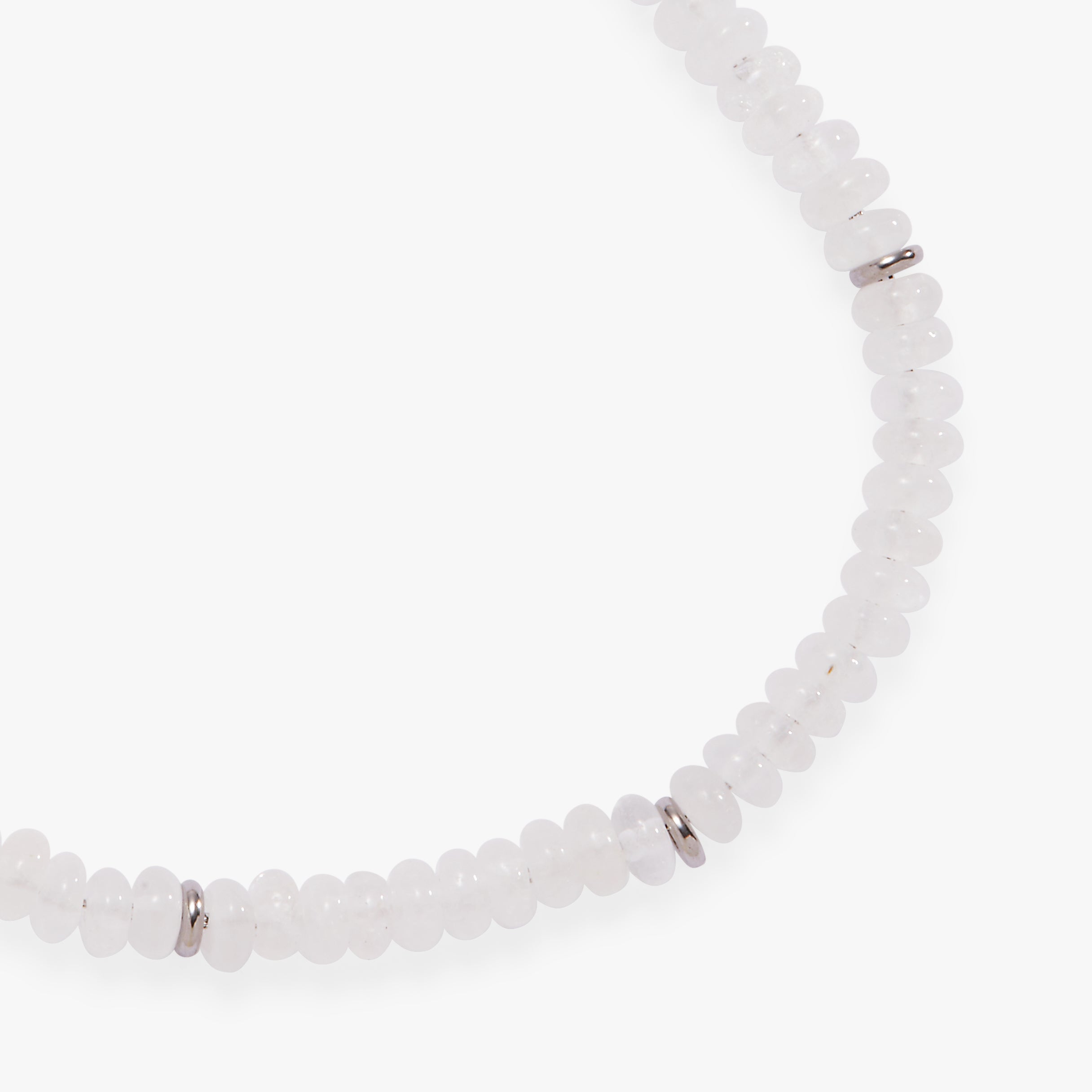 Clear Quartz Semi-Precious Beaded Anklet Stainless Steel Gold | Alex and Ani