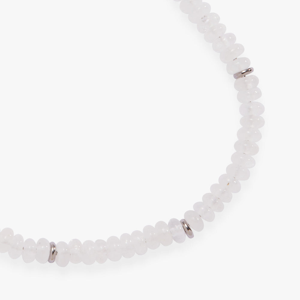 Clear Quartz Semi-Precious Beaded Anklet Stainless Steel Gold | Alex and Ani