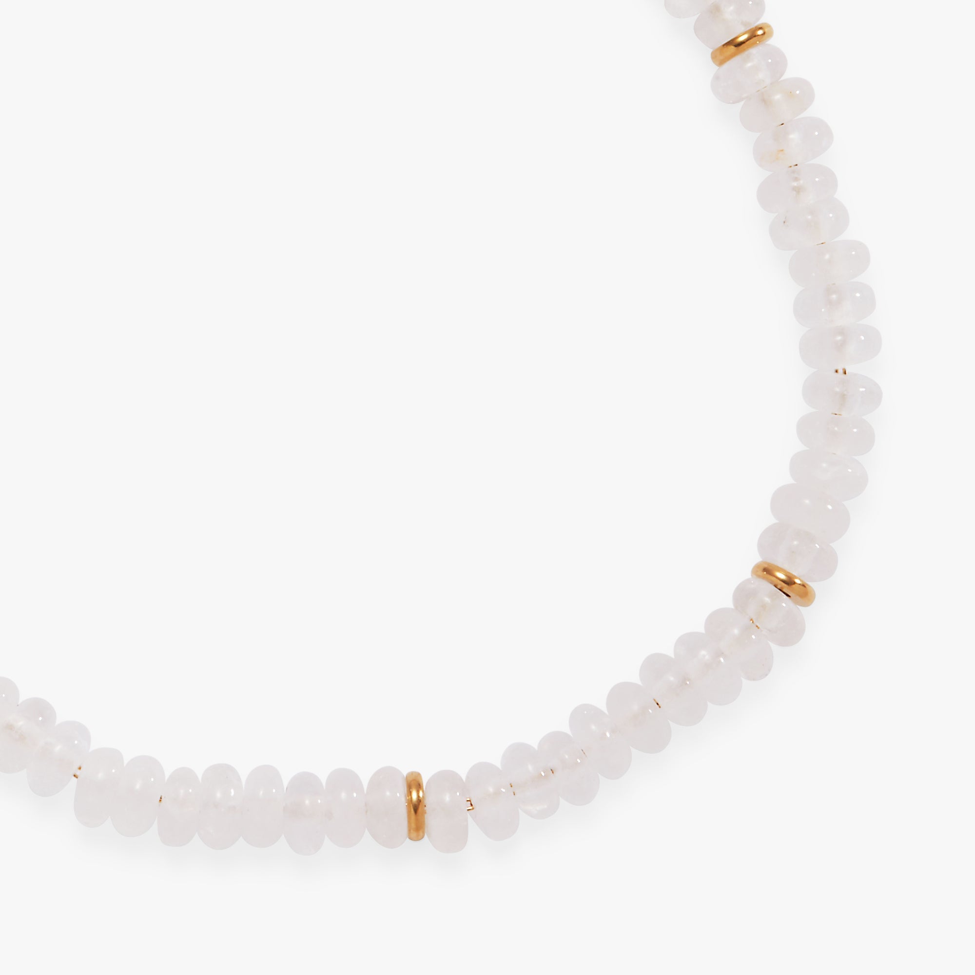 Clear Quartz Semi-Precious Beaded Anklet Stainless Steel Gold | Alex and Ani