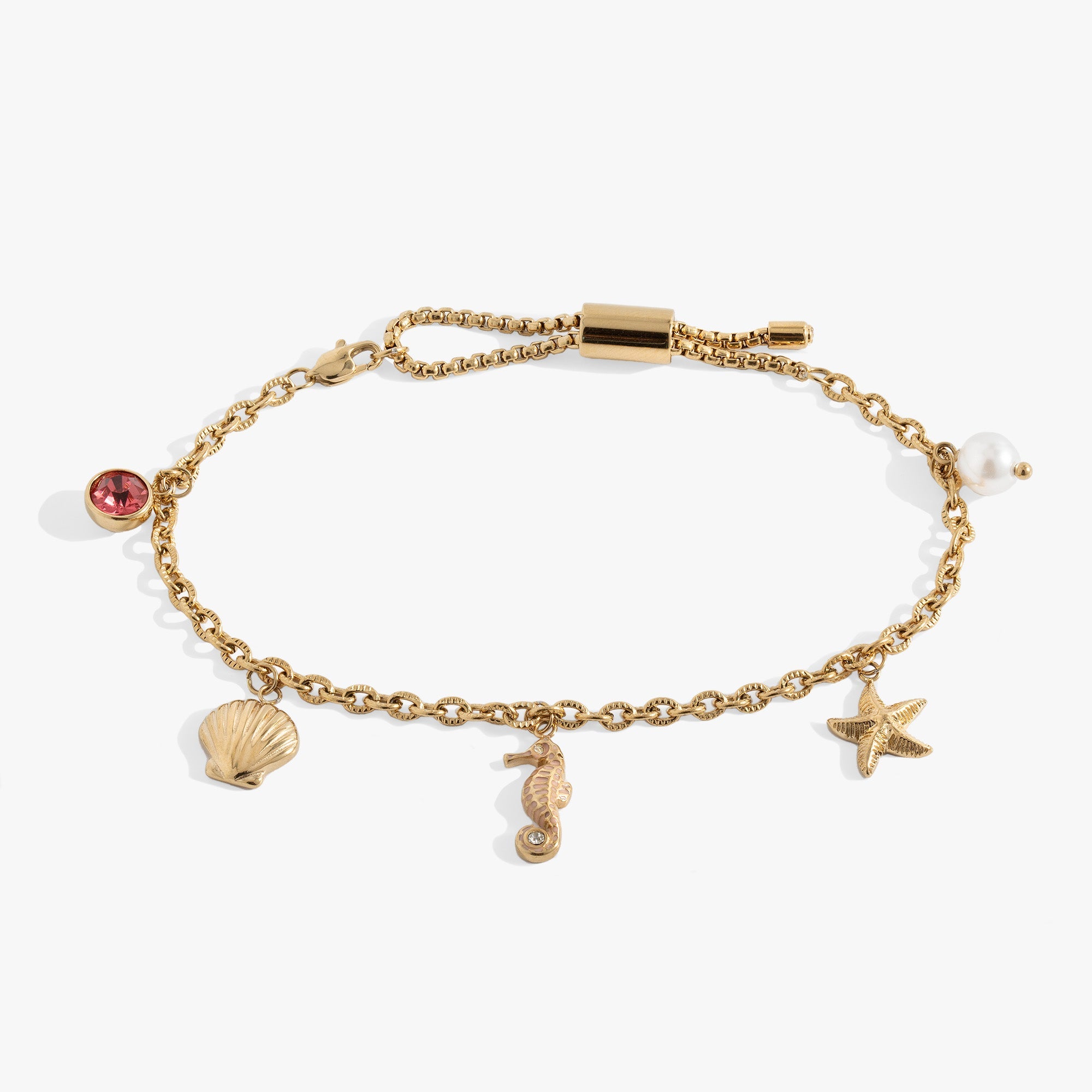 Seaside Anklet Stainless Steel Gold | Alex and Ani